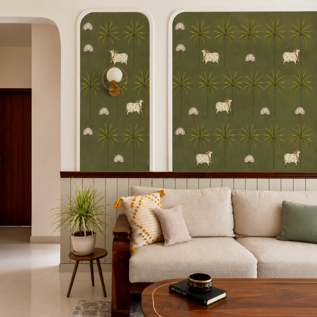 Sacred Cow & Lotus Heritage Wallpaper thumb 4