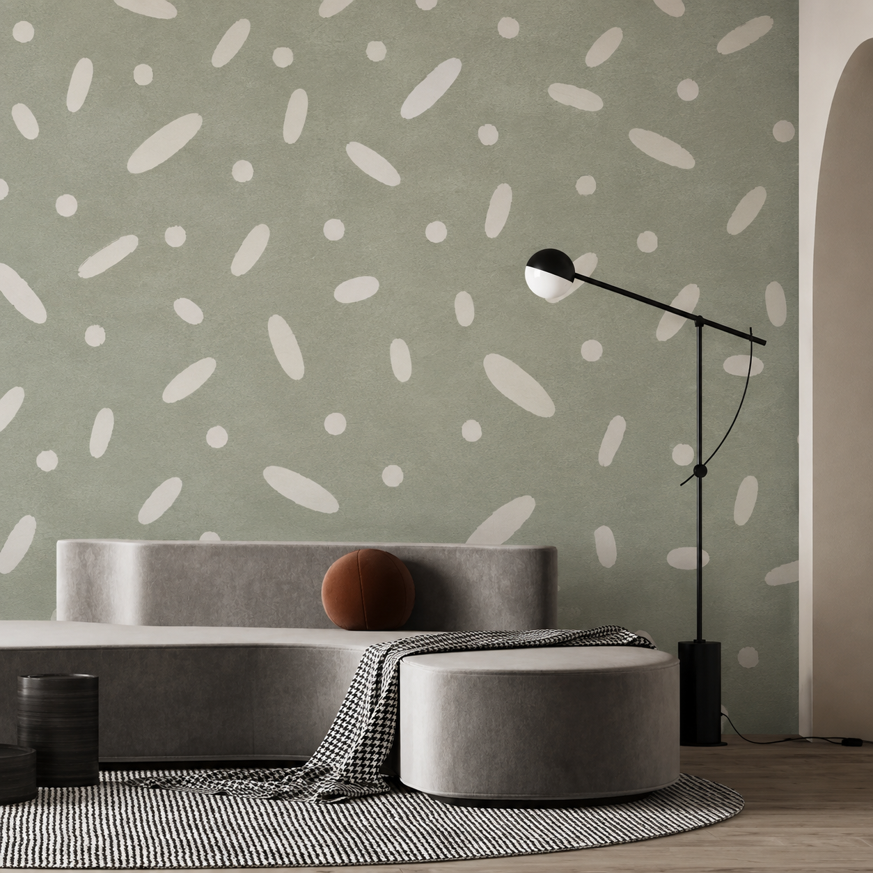 Sage Pebble Abstract Wallpaper thumb 4