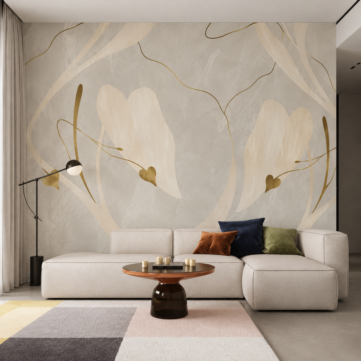 Ivory Bloom Luxury Abstract Wallpaper thumb 2