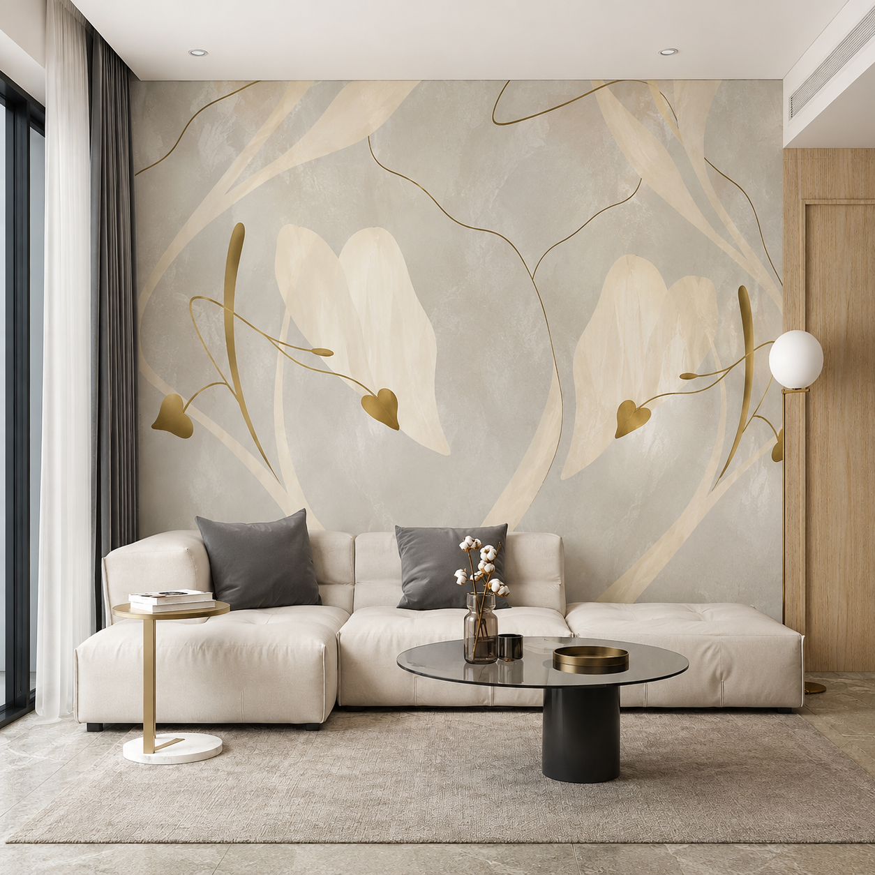 Ivory Bloom Luxury Abstract Wallpaper thumb 4